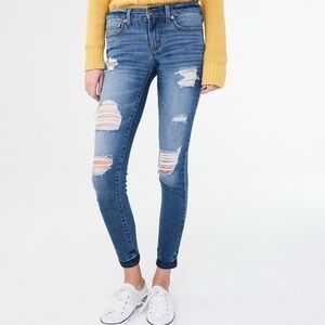 Aeropostale Flex Effects Low-Rise Jegging Size 8 4-way stretch fabric Distressed